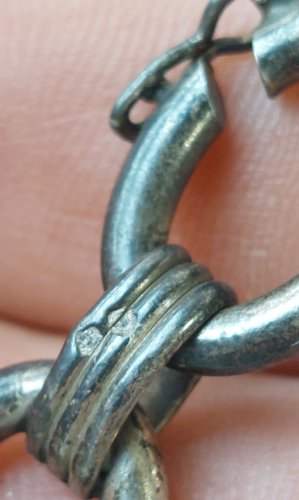 Ancien bracelet, grosse maille, en argent, vintage