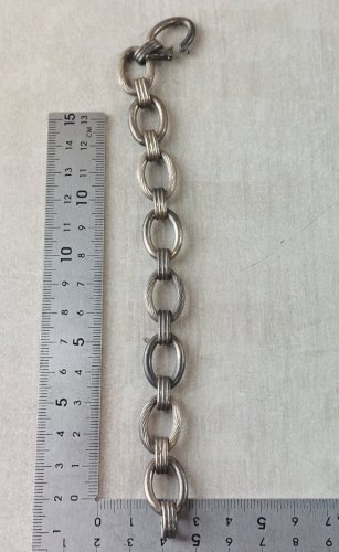 Ancien bracelet, grosse maille, en argent, vintage
