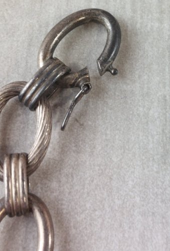 Ancien bracelet, grosse maille, en argent, vintage