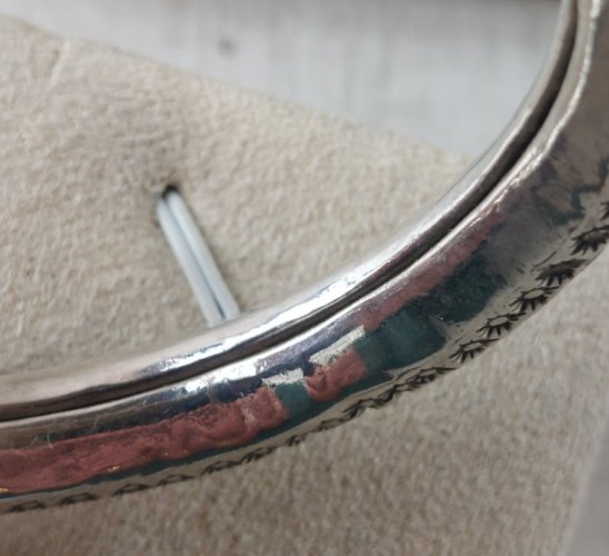 Ancien bracelet indien, fermoir tête d'éléphant, en argent