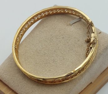 Old bangle bracelet, hollow gold plated