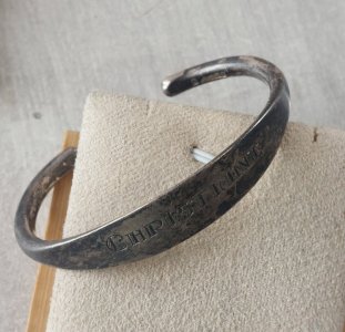 Vintage bangle / cuff bracelet, Christiane, in silver
