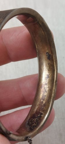 Ancien bracelet jonc / manchette, en argent, vintage