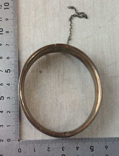 Ancien bracelet jonc / manchette, en argent, vintage