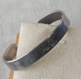 Vintage cuff bracelet, Lea, in silver