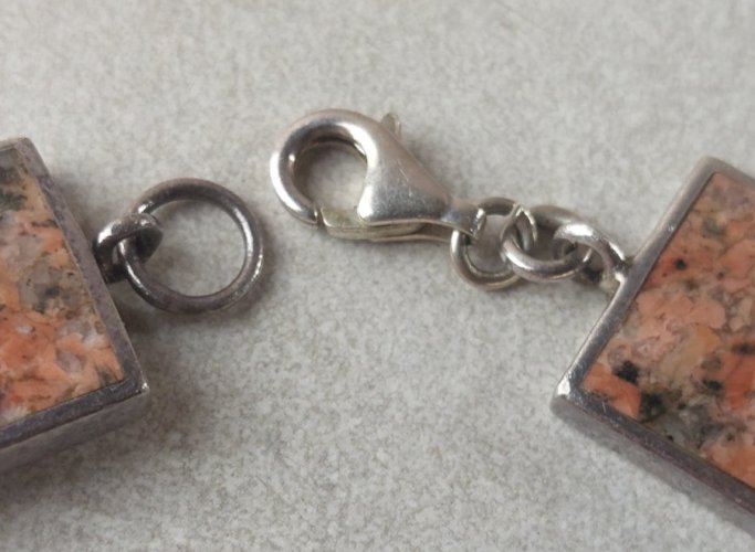 Ancien bracelet, pierres oranges et argent massif