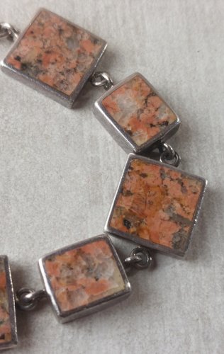 Ancien bracelet, pierres oranges et argent massif