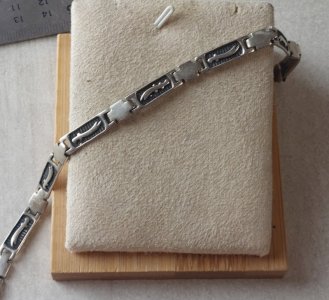 Ancien bracelet pour homme, en argent massif, vintage ^
