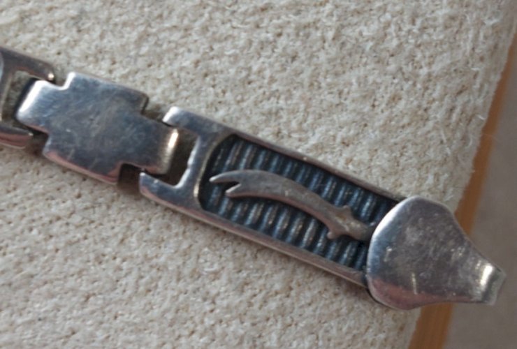 Ancien bracelet pour homme, en argent massif, vintage ^