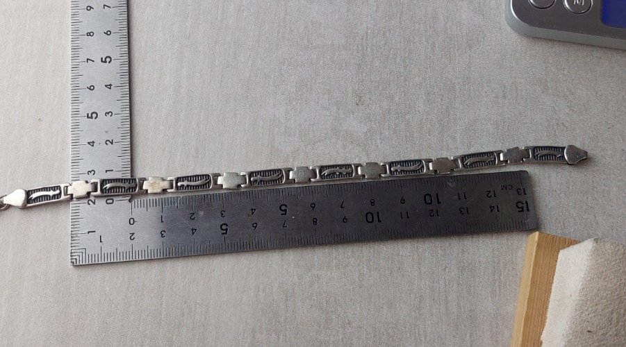 Ancien bracelet pour homme, en argent massif, vintage ^