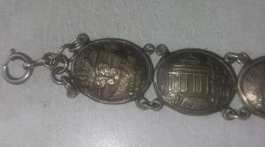 Ancien bracelet souvenir San Marino, Liberta, médaillons