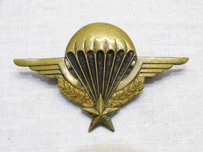 -ANCIEN BREVET PARACHUTISTE AVEC NUMERO MATRICULE MEDAILLE ANCIENNE COLLECTION