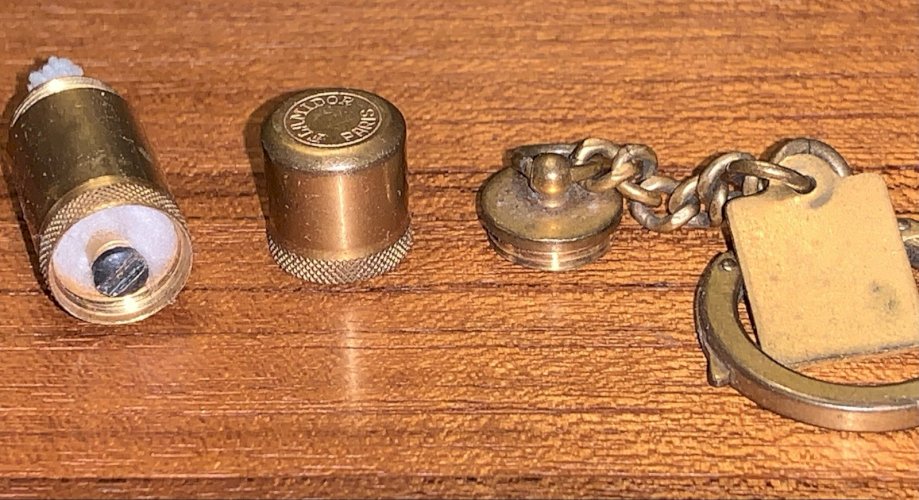 ancien briquet à essence flaminaire en laiton porte clef fonctionne