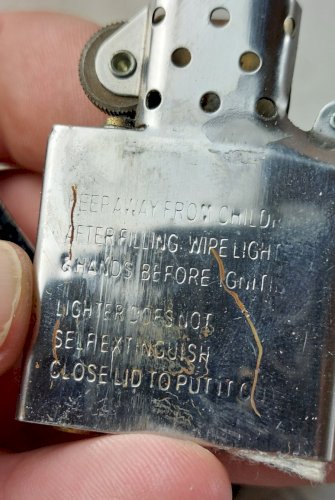 Ancien briquet, décor nautique, emblème Sextant, Zippo