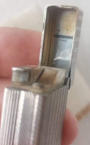 Ancien briquet, en métal argenté, Flaminaire, vintage
