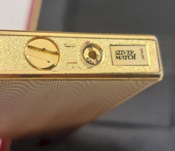 Ancien briquet en métal doré, Le chatelain, Silver Match, vintage