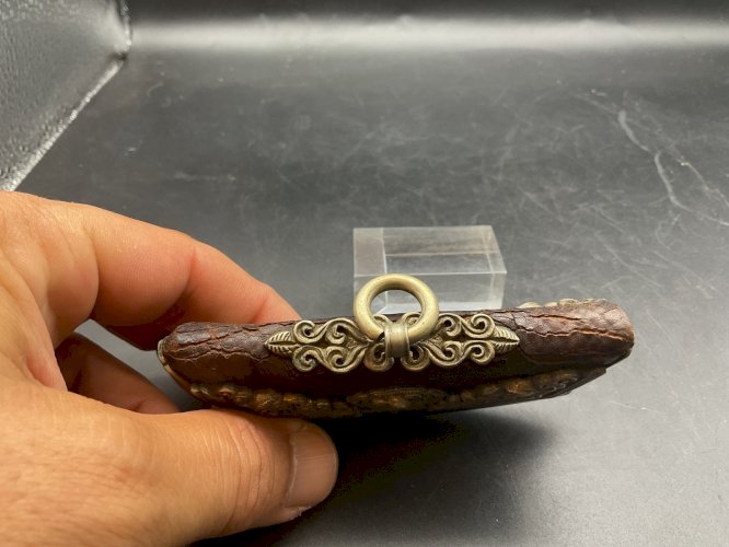 Ancien Briquet tibétain ,Pierre A Feu Tibet Cuir Asie Lighter Vintage Asia