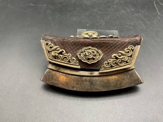 Ancien Briquet tibétain ,Pierre A Feu Tibet Cuir Asie Lighter Vintage Asia