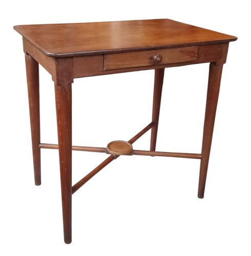 Ancien Bureau Table D Appoint Entretoise  Restauration 1 Tiroir 19 Ème Siècle