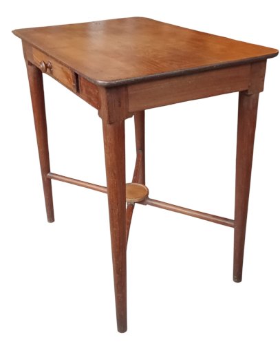 Ancien Bureau Table D Appoint Entretoise  Restauration 1 Tiroir 19 Ème Siècle