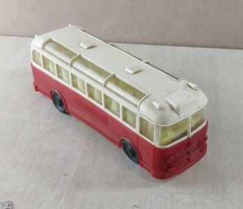 Ancien bus / autobus, en plastique, à friction, Tudor Rose