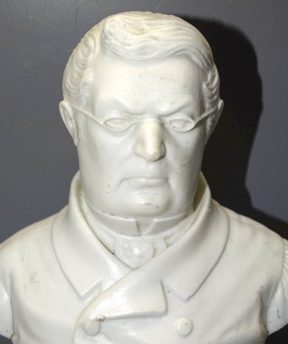 -ANCIEN BUSTE ADOLPHE THIERS en BISCUIT BLANC Signé à déchiffrer COLLECTION   D