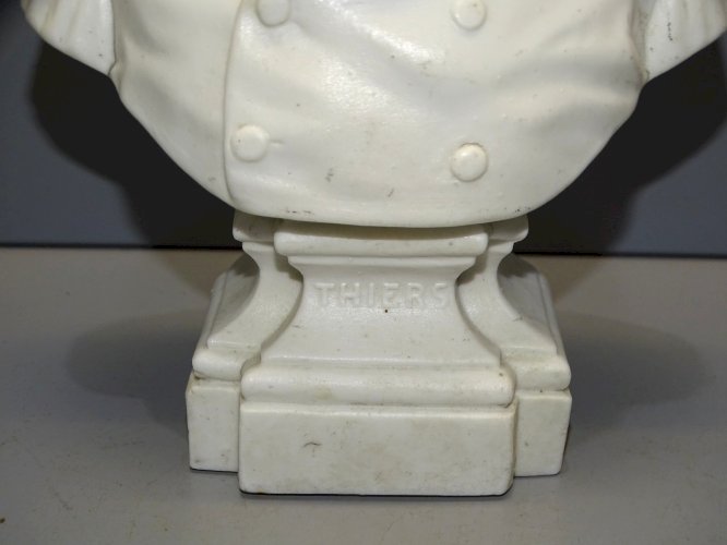 -ANCIEN BUSTE ADOLPHE THIERS en BISCUIT BLANC Signé à déchiffrer COLLECTION   D