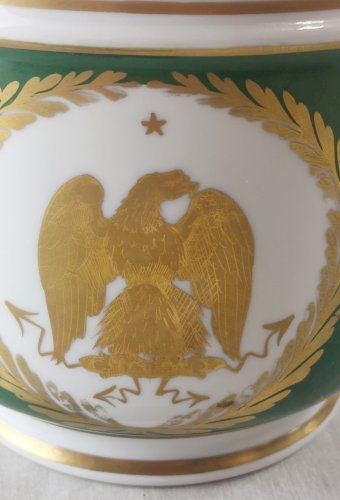 Ancien cache pot, décor aigle Napoléon, Manufacture Impériale ^