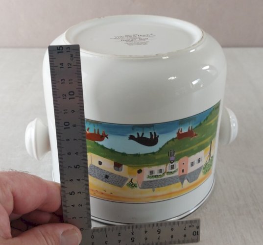 Ancien cache pot, décor Laplau design Naif, en céramique de Villeroy & Boch