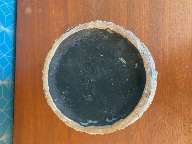 Ancien cache pot en terre cuite émaillée, école Italienne Romacréa, 1950.