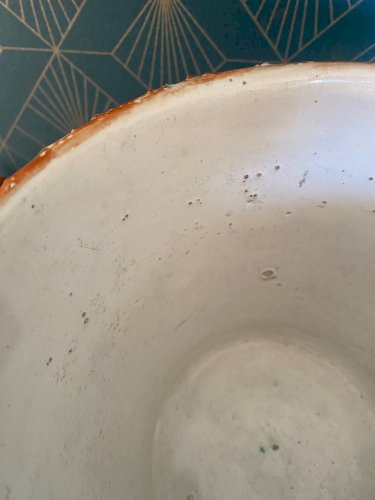 Ancien cache pot en terre cuite émaillée, école Italienne Romacréa, 1950.