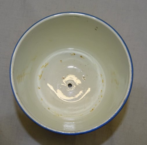 -ANCIEN CACHE POT  FAÏENCE XIXe NAPOLEON III déco 1 OISEAU PEINT et FLEURS    D