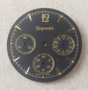 Old Gigandet chrono watch dial