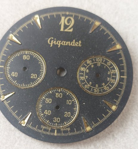 Ancien cadran de montre Gigandet chrono