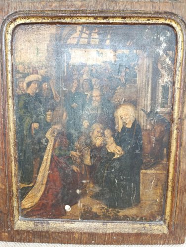 ancien cadre bois vierge a lenfant sans doute 19eme siecle en etat correct