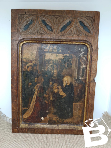 ancien cadre bois vierge a lenfant sans doute 19eme siecle en etat correct