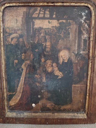 ancien cadre bois vierge a lenfant sans doute 19eme siecle en etat correct