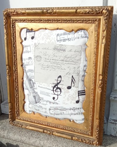 Ancien Cadre Encadrement Baroque Vénitien  Décor Partitions Pièce Unique