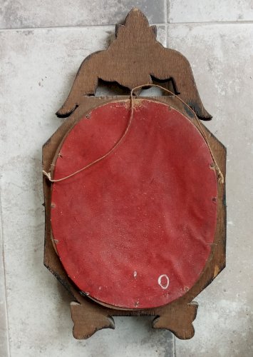 Ancien Cadre Globe Mariée Reliquaire Miroir Vénitien Venise 19 Ème Verre Bombé