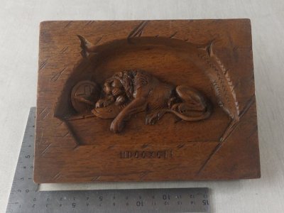 Antique wooden frame, Lion of Lucerne