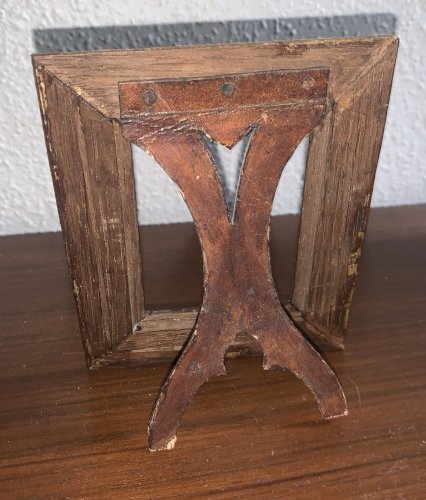 Ancien cadre porte photo XIXe bois sculpté doré style rocaille