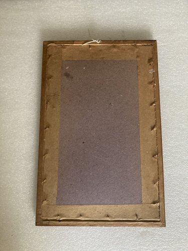 Ancien cadre  religieux en tissu soie Chine  Jésus en priere christ religion