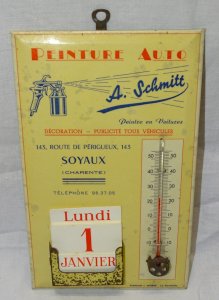 - ANCIENT GLACOID WALL ADVERTISEMENT CALENDAR AUTO PAINTING AT SCHMITT SOYAUX D