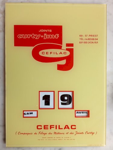 Ancien Calendrier Perpétuel Publicitaire Vintage 1969 Joints Curty Jmf Cefilac