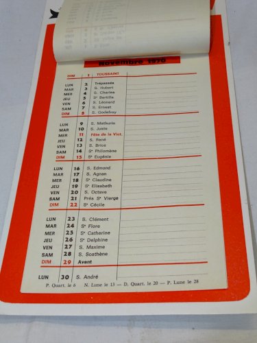 -ANCIEN CALENDRIER PUBLICITE LUBRIFIANTS COFRAN 1970 VIERGE SANS ANNOTATION