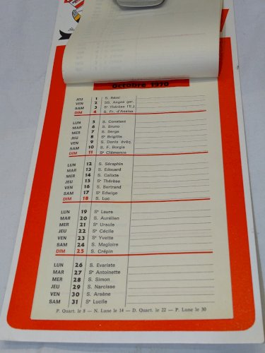 -ANCIEN CALENDRIER PUBLICITE LUBRIFIANTS COFRAN 1970 VIERGE SANS ANNOTATION