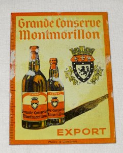- OLD SCREEN-PRINTED TIN CALENDAR 1934 LARGE CONSERVE MONTMORILLON EXPORT