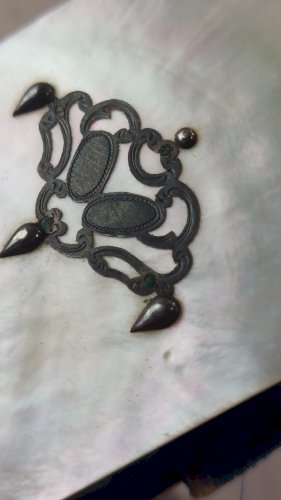 Ancien carnet de bal, en nacre et argent, XIXème