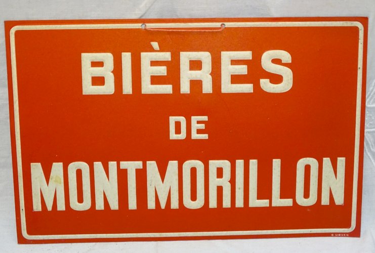 -ANCIEN CARTON GAUFFRE BIERES de MONTMORILLON COLLECTION DECO VINTAGE PUBLICITE