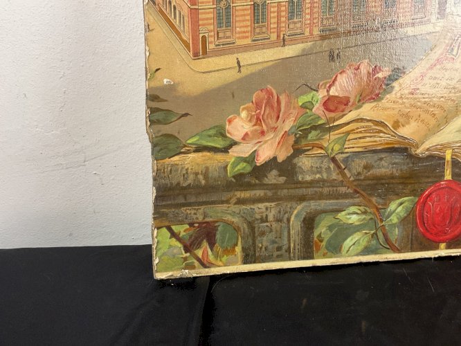 ancien carton publicitaire absynte bénédictine Chromo rehausser de peinture